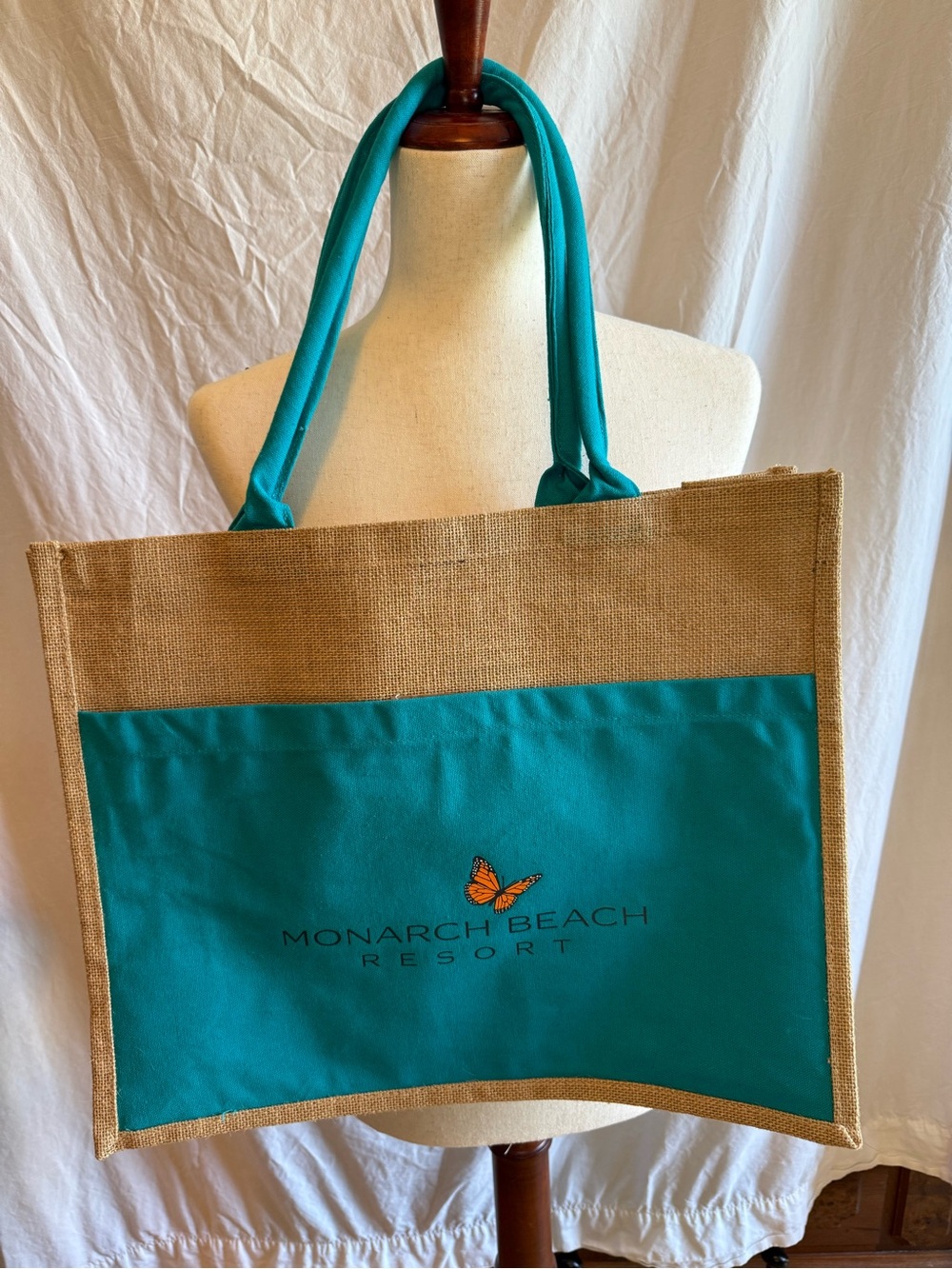 Monarch Beach Resort Jute Canvas Tote Bag